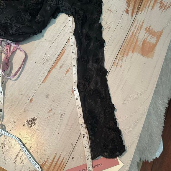 AQUA Long Sleeve Embroidered Formal Dress Black Size US 2 - Picture 11 of 11